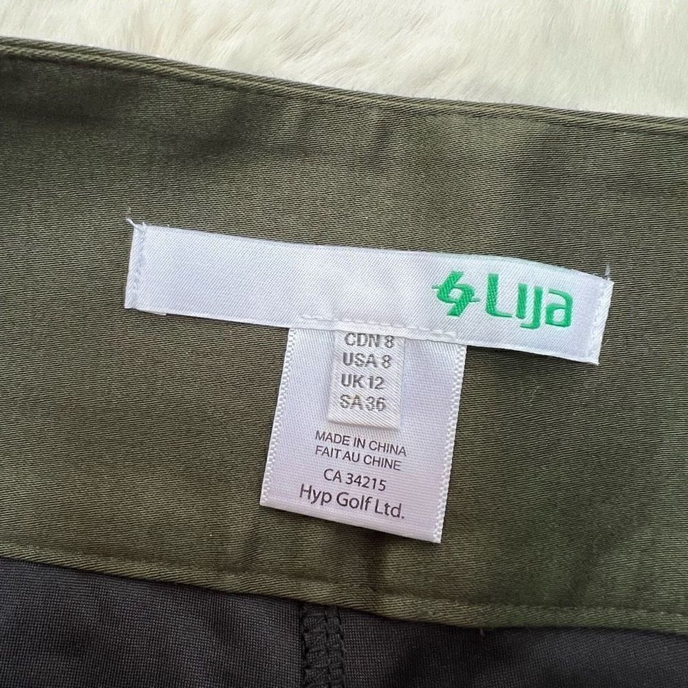 Lija Golf Skort Athletic Skirt w Built in Shorts Dark Green White womens size 8 - Picture 4 of 11